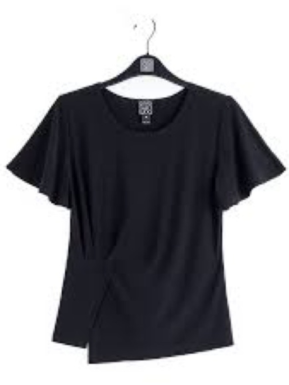 Clara Sun Woo~ Black Flutter Sleeve w/Cute Flowy Top Size Small Made in USA